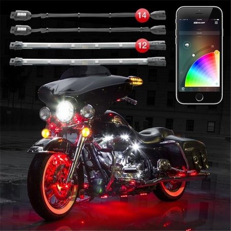 XK GLOW XK Glow KSMOTOPRO 14 Pod 12 Strip XKchrome App Control Motorcycle Professional LED Accent Light Kit XKG-KSMOTOPRO